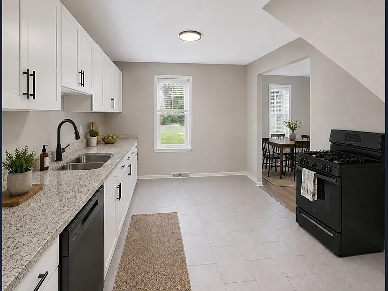 Kitchen will include gas stove, refrigerator, and dishwasher.
