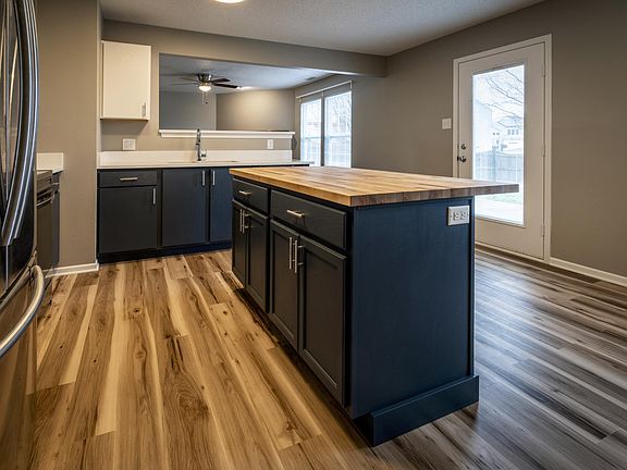 Kitchen island and cabinetry.
