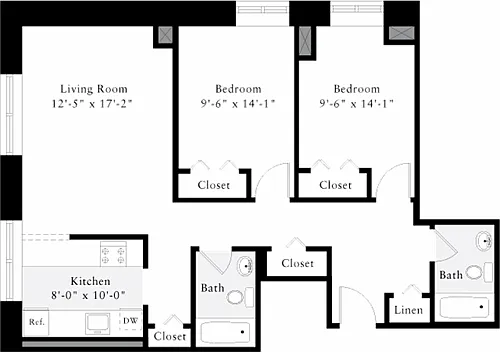 Floor plan The Lofts 2 Bedrooms N
