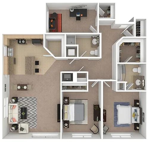 Floor plan The Denali 3Bd/2Ba