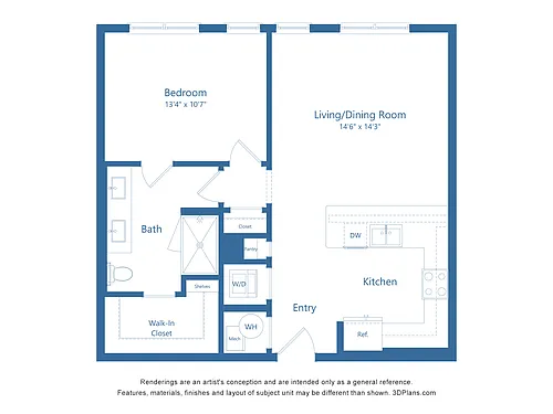 Floor plan A6 | 1 Bed | 1 Bath