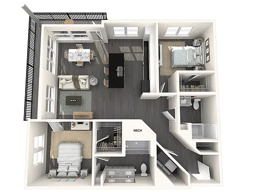 Floor plan B2 (2 Bedroom)