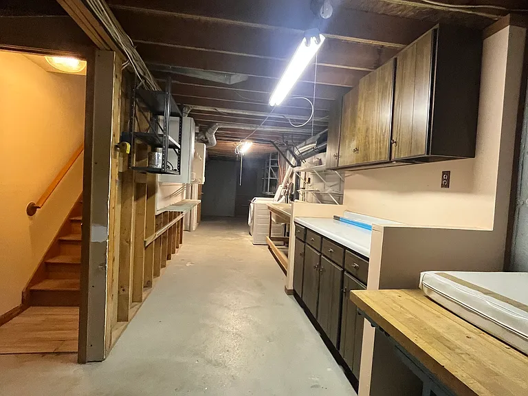 Basement with washer and dryer