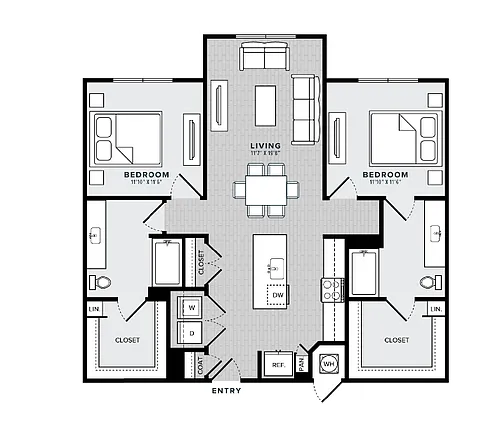 Floor plan B2-2X2