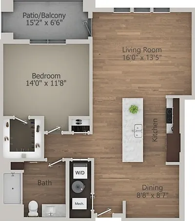Floor Plan 1C | Arrabelle Apartments | Apartments in Cedarburg, WI Floor Plan 1C | Arrabelle Apartments | Apartments in Cedarburg, WI