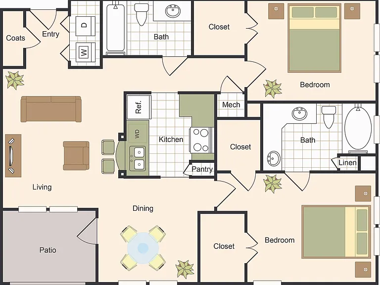 Two Bedroom Floorplan Two Bedroom Floorplan