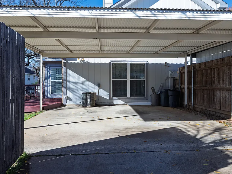 Carport at the back of the home