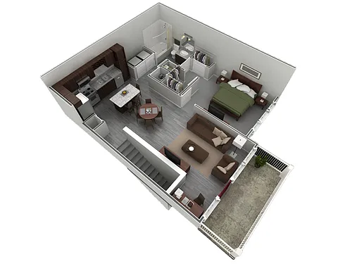 Floor plan 1 BR Designer Overlook
