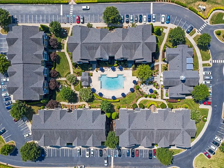 Aerial view of Hawthorne at the Greene