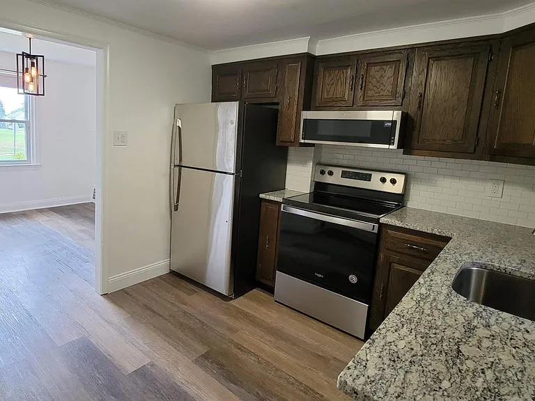Kitchen view from back hallway