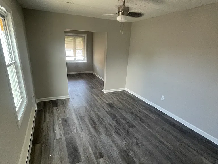 Dining room with luxury vinyl plank throughout for easy cleaning