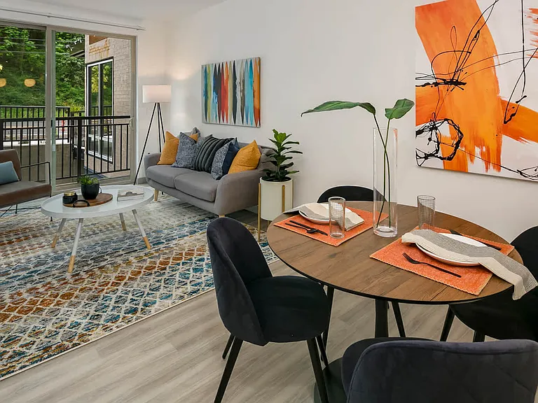 Dining and Living Room with Hard Surface Flooring