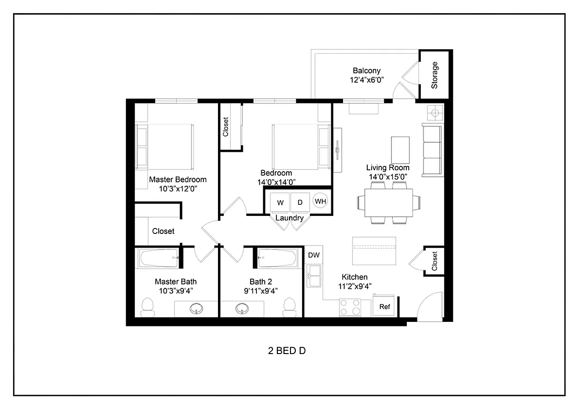 Floor plan 2 Bed D