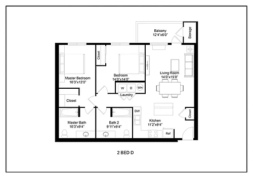 Floor plan 2 Bed D