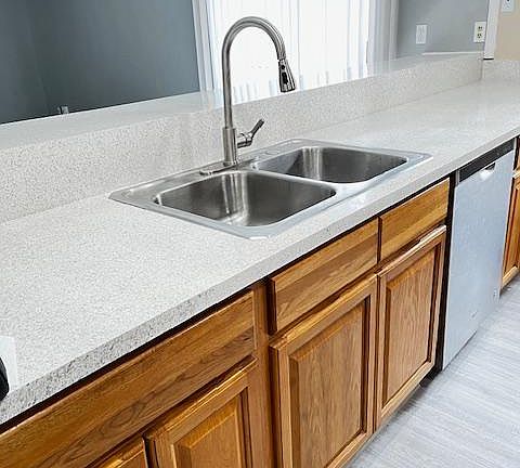 New faucet and countertop