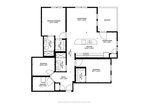 Floor plan 2 BR with den