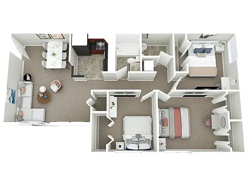 Floor plan 3 BR - 1.5 BTH