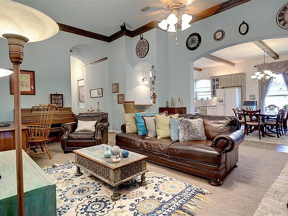 Partially open concept living room