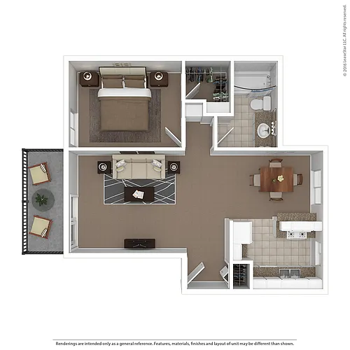 Floor plan Medium 1 Bed 1 Bath