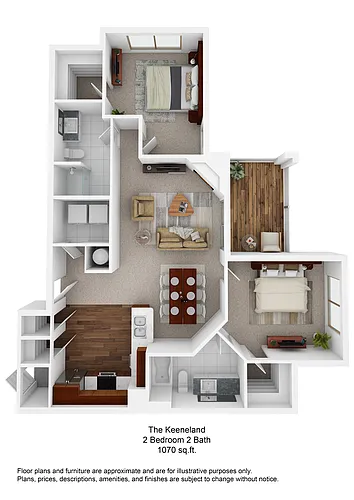 Floor plan B2 Keeneland - 2brl - Two Bedroom, Two Bathroom