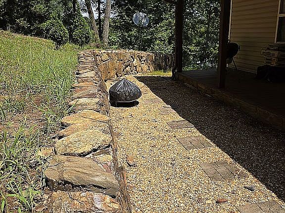 Front walk and rock work