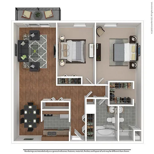 Floor plan 2 Bedroom - B1
