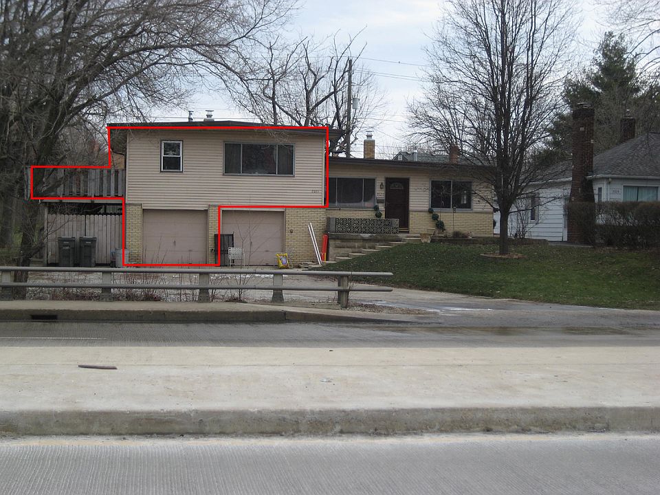 Red line shows part of buildiing in rental unit.