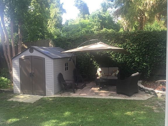 Storage shed/ sitting area