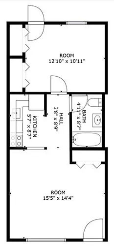 Floor plan 1 Bed, 1 Bath