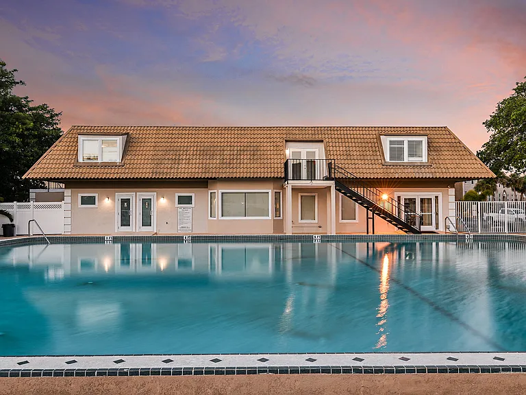 Take in sunsets by the community pool