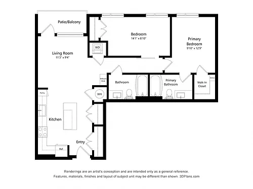 Floor plan 2Bed-C01
