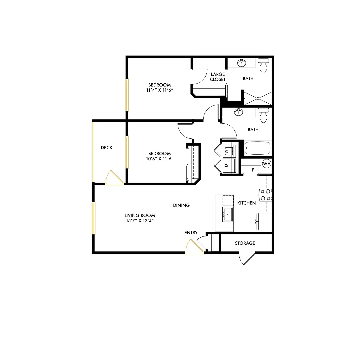 Floor plan South B8 2x2 - Brand New