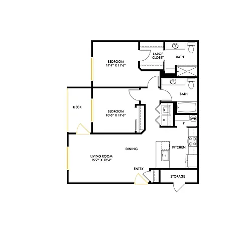 Floor plan South B8 2x2 - Brand New
