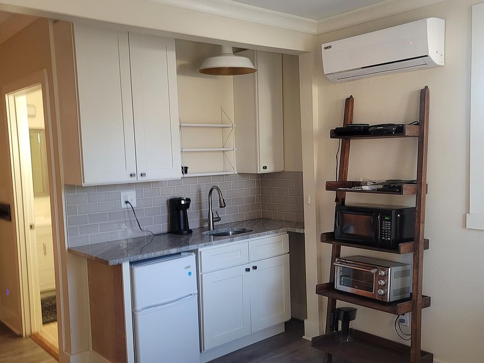 Dine out or eat in with this kitchenette. Countertop convection oven, coffee maker, microwave, induction cooktop and mini fridge all included. Unit also contains its own independent climate control unit for heating and air conditioning.