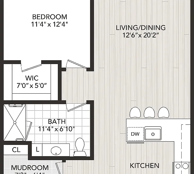 1 Bedroom, 1 Bath 1 Bedroom, 1 Bath