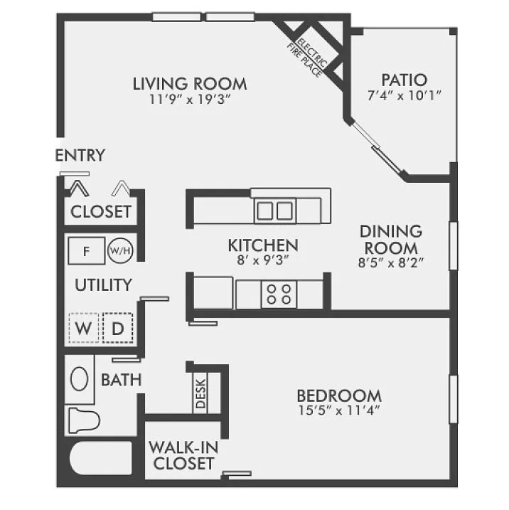 Floor plan Baldwin 1A