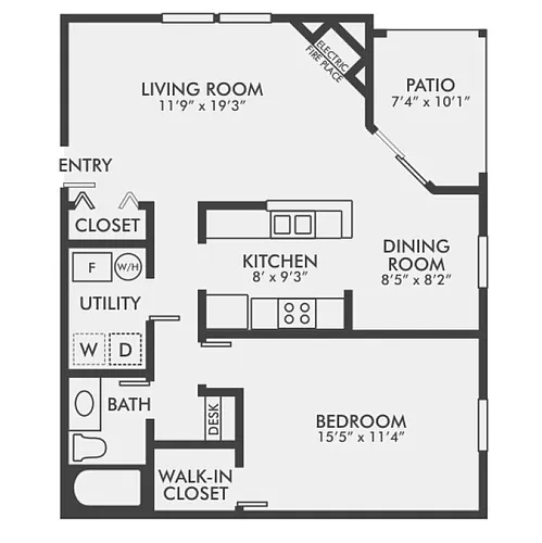 Floor plan Baldwin 1A