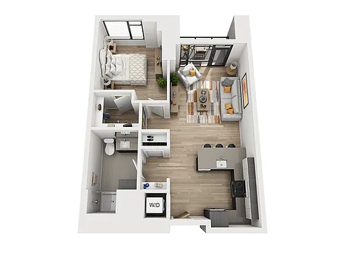 Floor plan One Bedroom A1AK