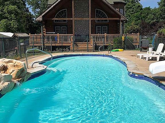 heated pool and house rear