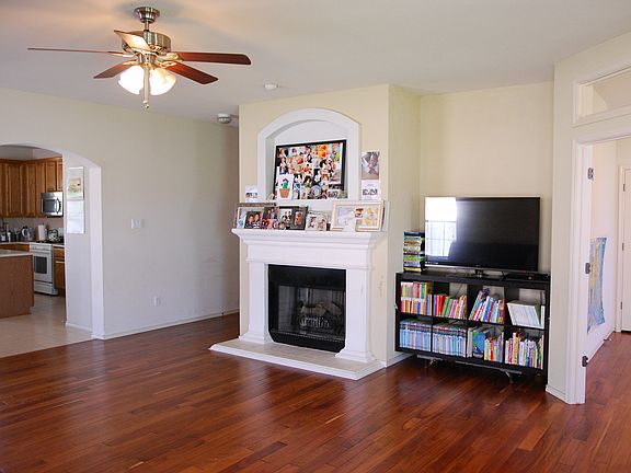 Living room with hardwood floor