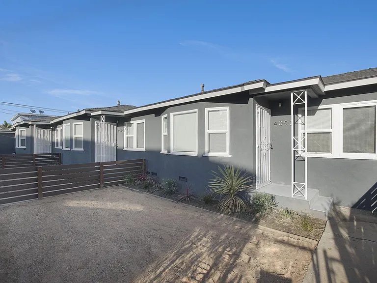 front entry and private yard