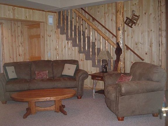 Log-style family room
