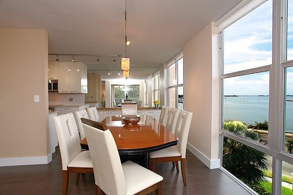 Dinning overlooks water