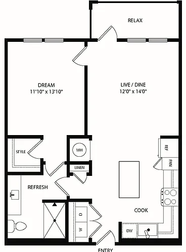Floor plan A2 - 1X1
