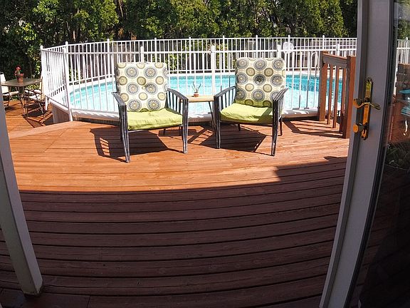 French doors to deck & pool