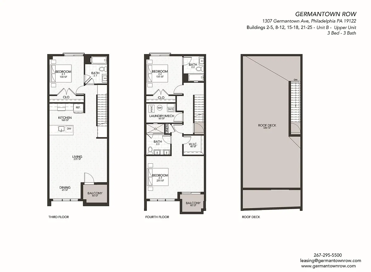 Floor plan Townhome Unit B Interior with Parking