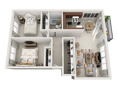 Floor plan Two Bedroom