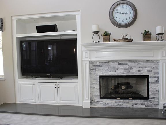 Family room with fireplace