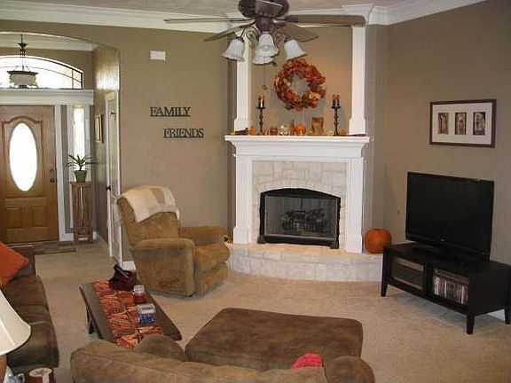 stone fireplace