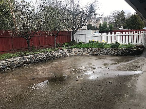 fenced patio yard